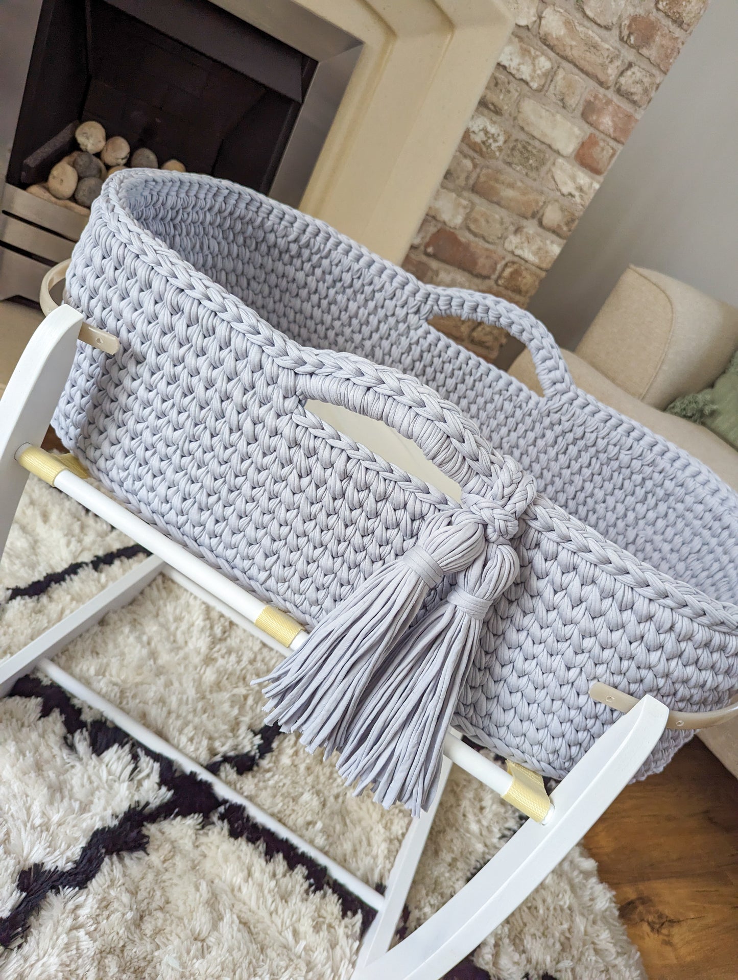 Hooded Basket with wooden stand.