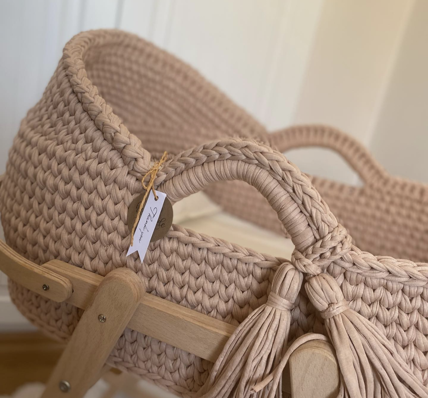 Hooded Basket with wooden stand.